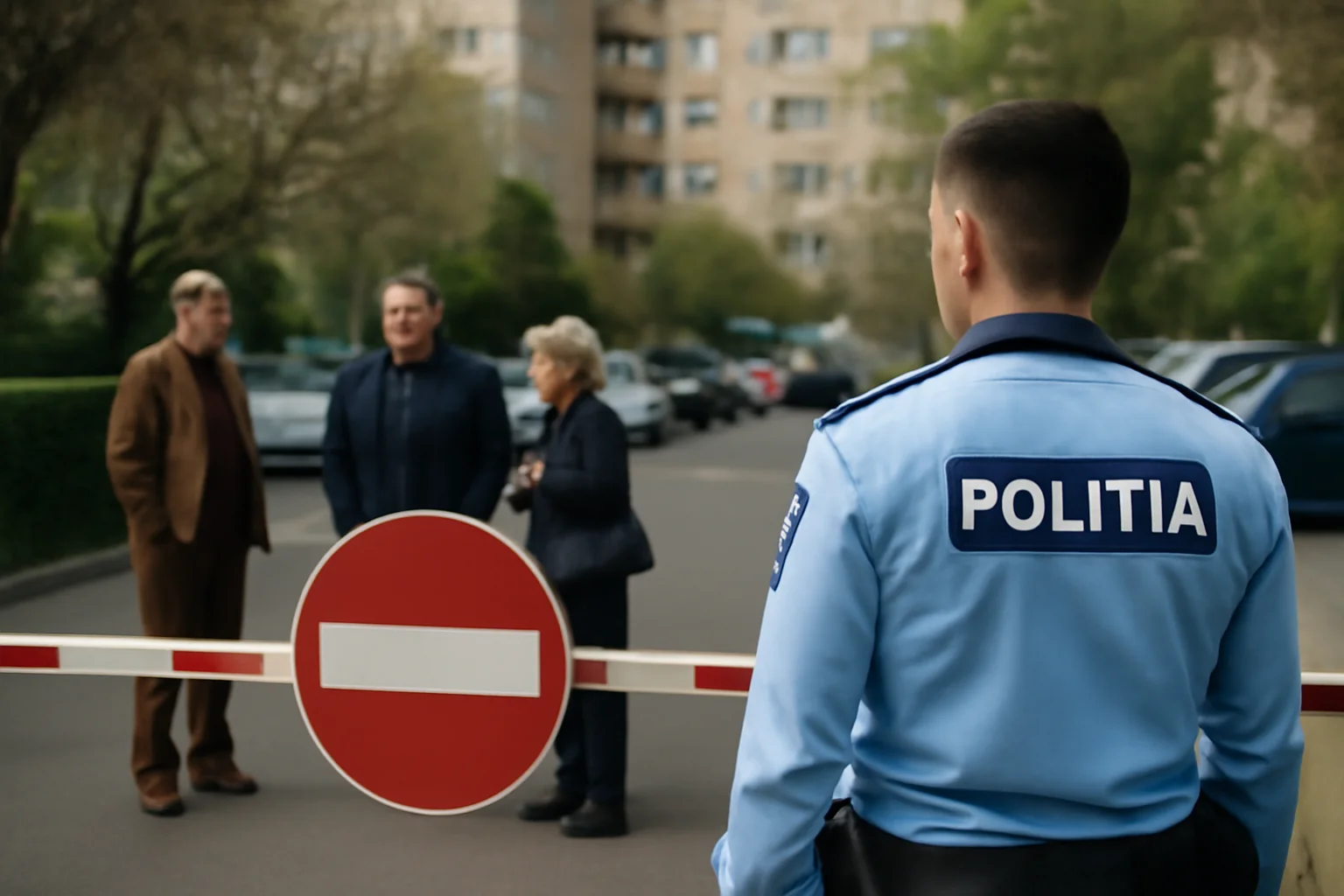 Accesul interzis în parcarea de pe strada Erou Moldoveanu Marian din Ploiești