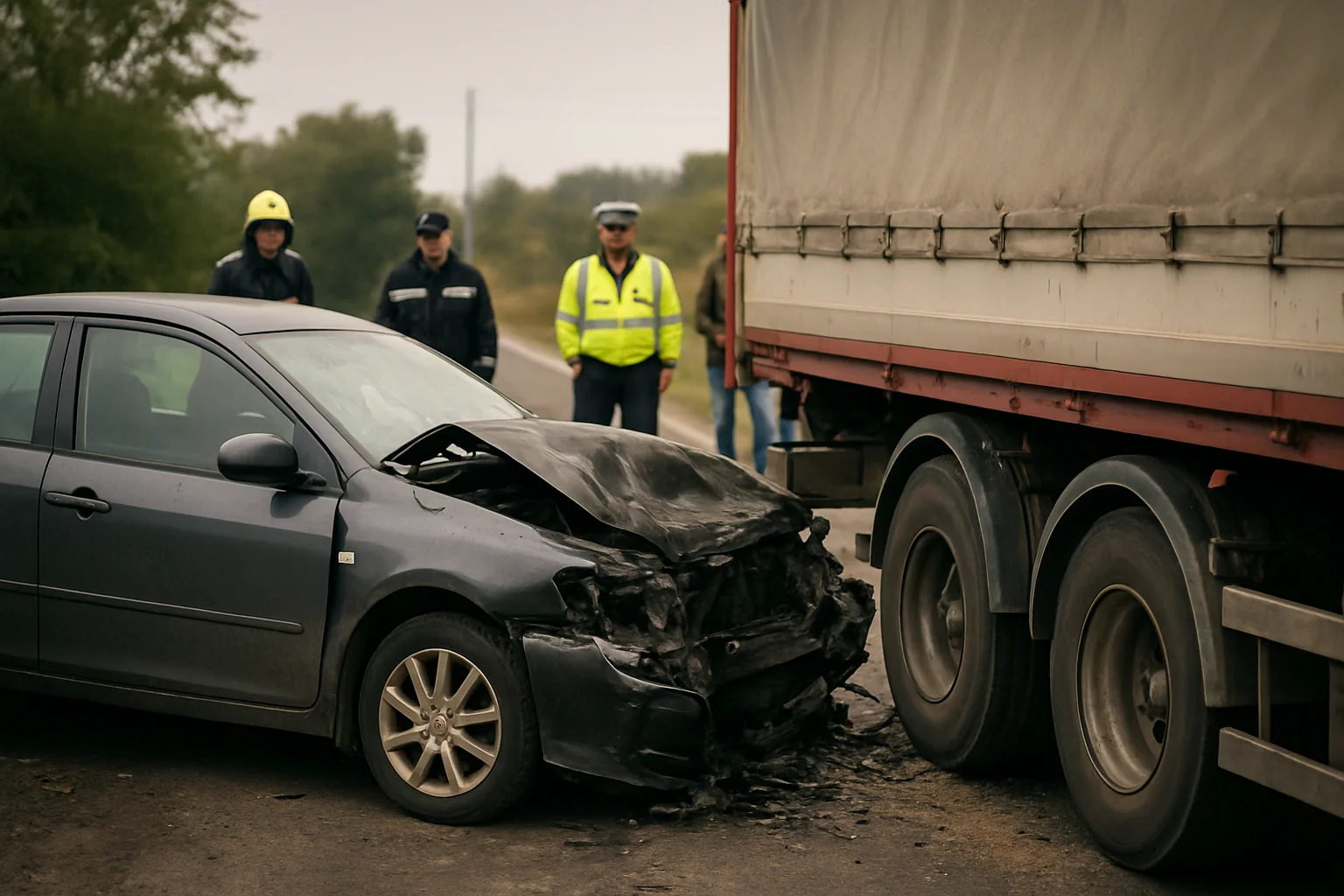 Accident grav la Bălțești între autoturism și tir cu cereale
