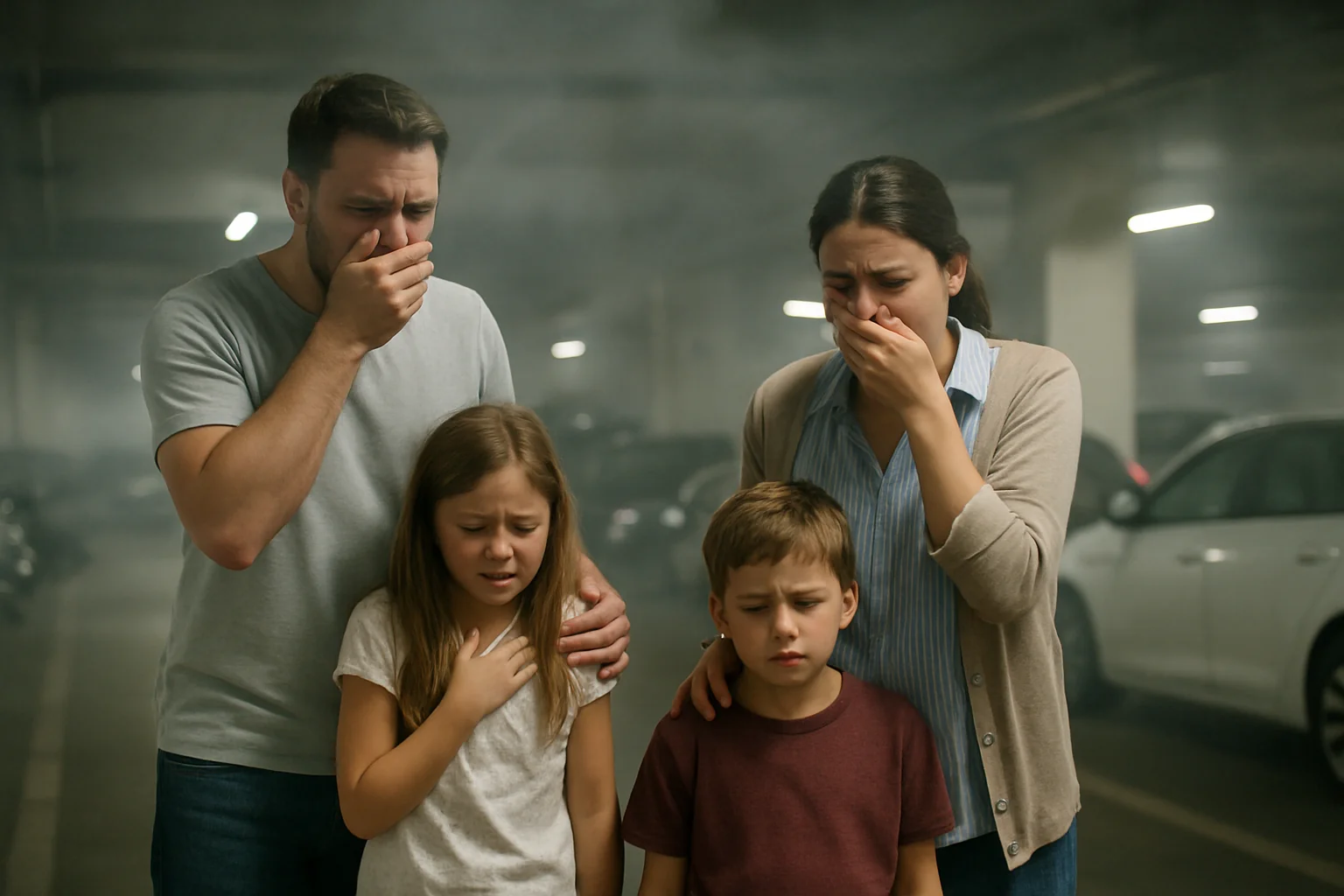 Aer toxic în parcarea subterană AFI Ploiești afectează familii