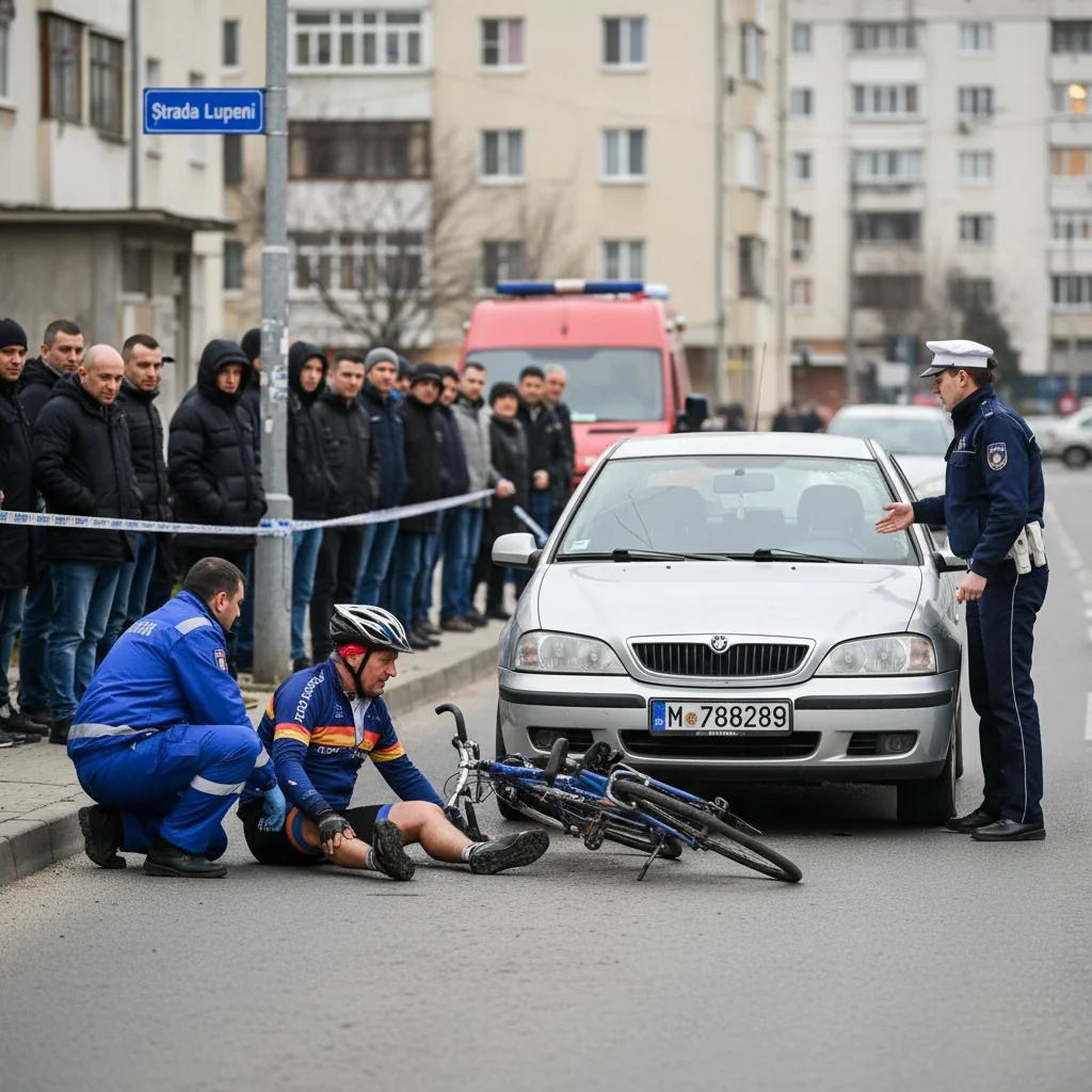 Biciclist rănit într-un accident rutier pe strada Lupeni din Ploiești