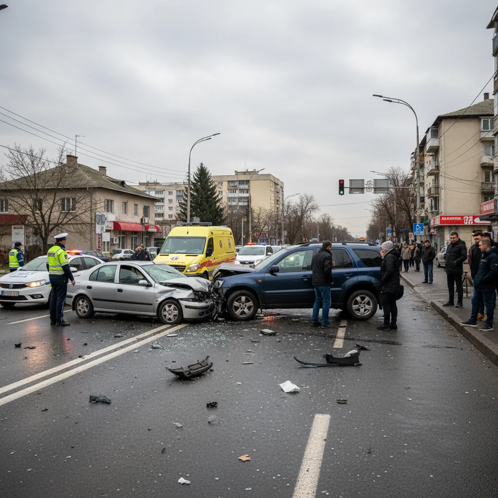 Coliziune între două autoturisme în zona de Nord a Ploieștiului
