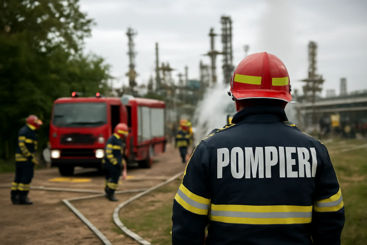Exercițiu de amploare al pompierilor la rafinăria Vega în Ploiești