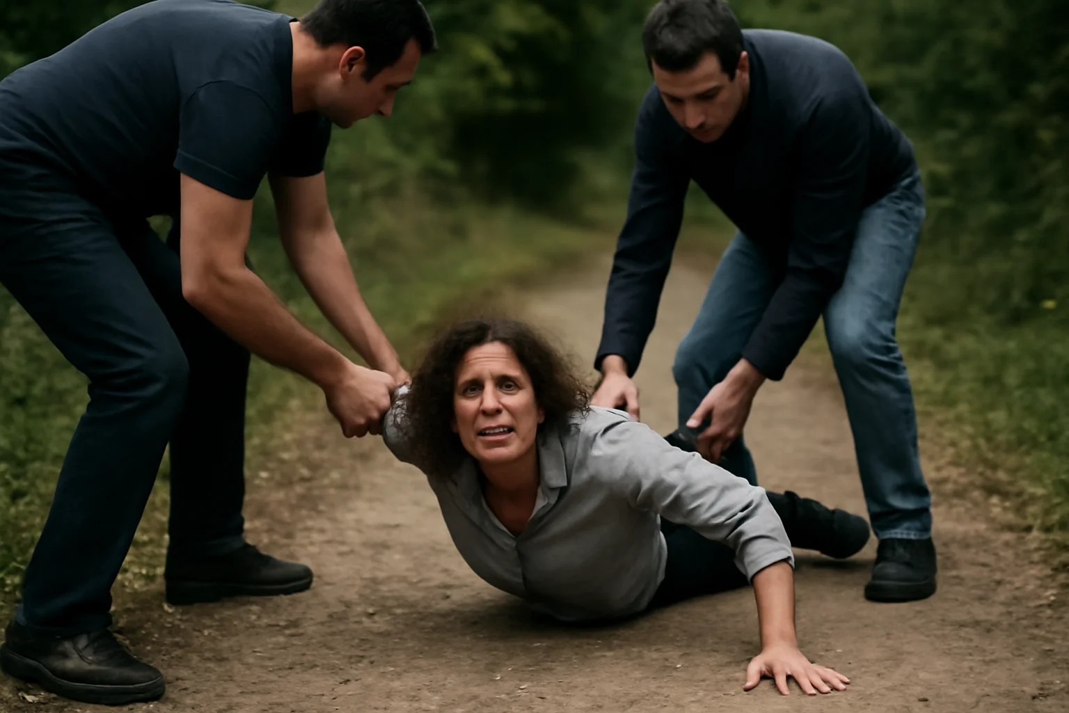 Femeia dispărută după operație a fost târâtă de doi bărbați