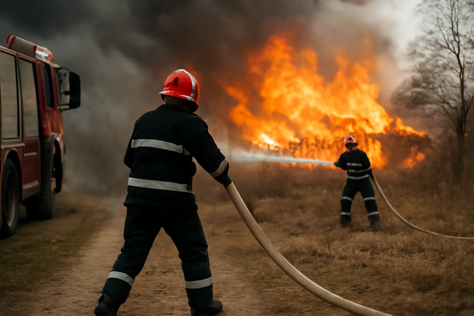 Incendiu devastator la Cerașu, pompierii luptă pe 350 m