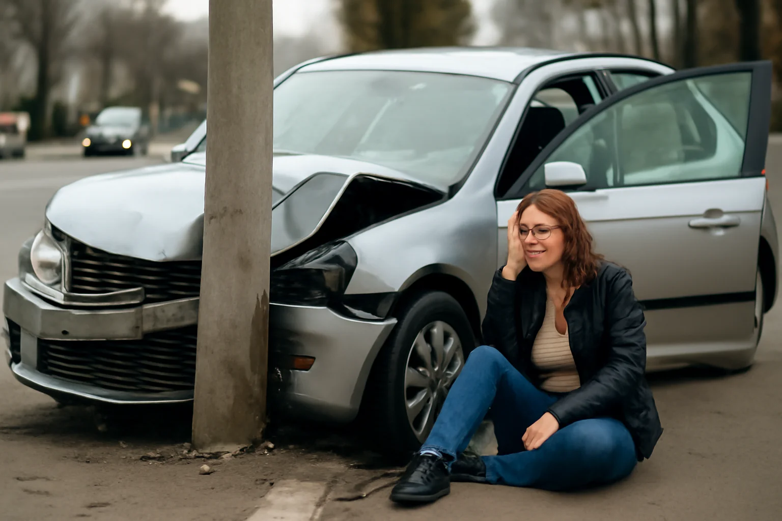 Șoferiță rănită după impactul cu un stâlp de iluminat pe Bulevardul Petrolului din Ploiești