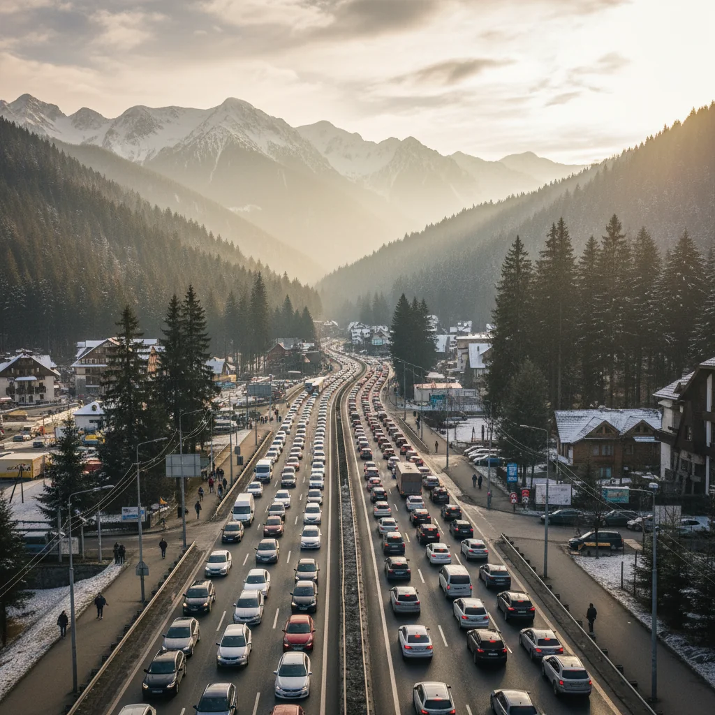 Trafic aglomerat pe DN1 în județul Prahova: IPJ anunță coloane la Comarnic, Bușteni și Sinaia
