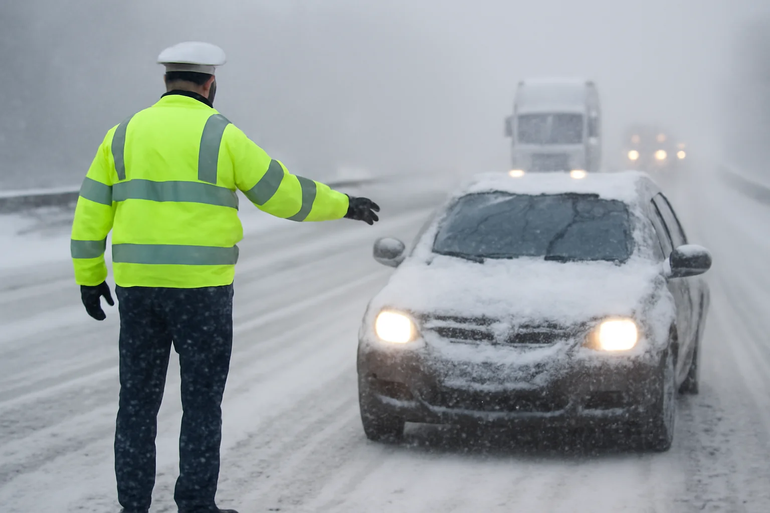 Trafic îngreunat pe A3 Ploiești–București din cauza ninsorii și a vizibilității reduse